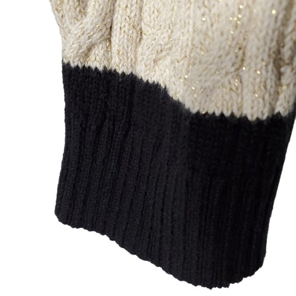 Charter Club Metallic Cable Knit Sweater Striped Casual Dressy Cotton Blend XL - Picture 6 of 13